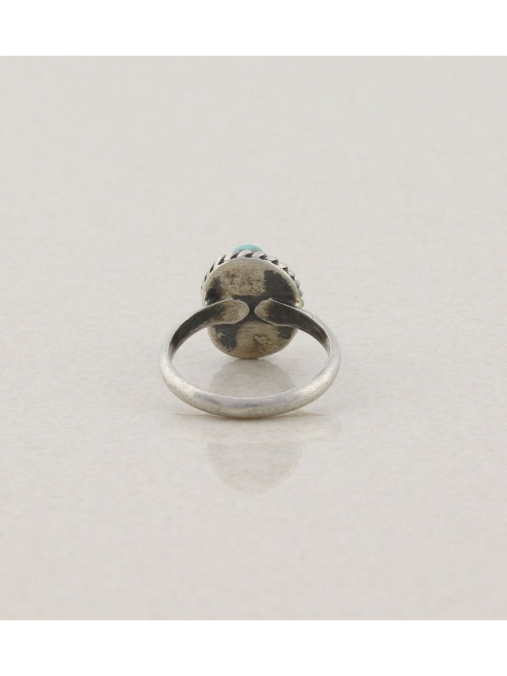 Sterling Silver Natural Turquoise Ring Size 5 1/2 Woman Teen Child Pinky - Picture 5 of 6